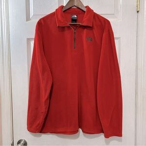 The North Face Quarter Zip Pullover Men's Polartec Red Orange Size XL